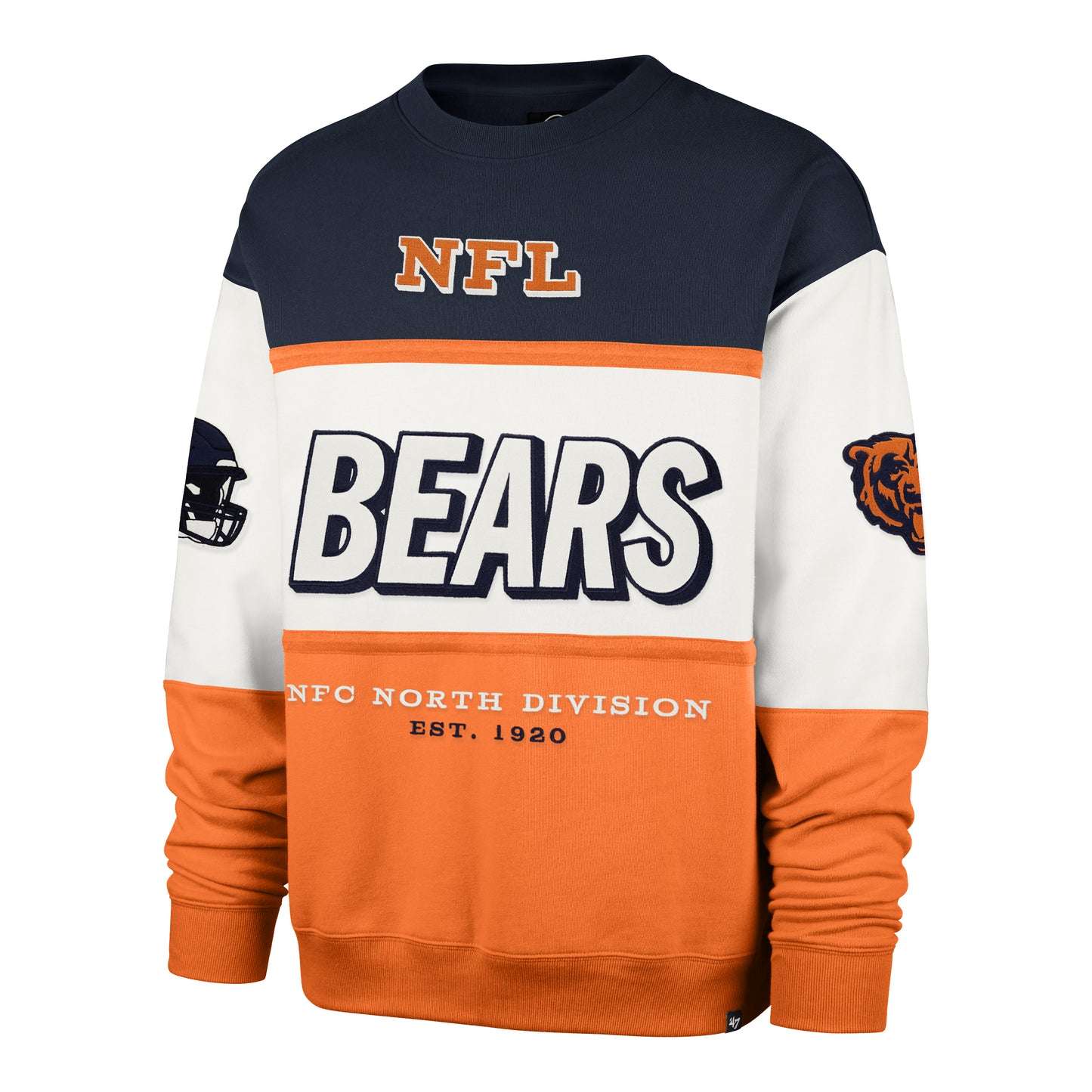 Chicago Bears '47 Breeze By Maximalist Crew Neck Sweatshirt