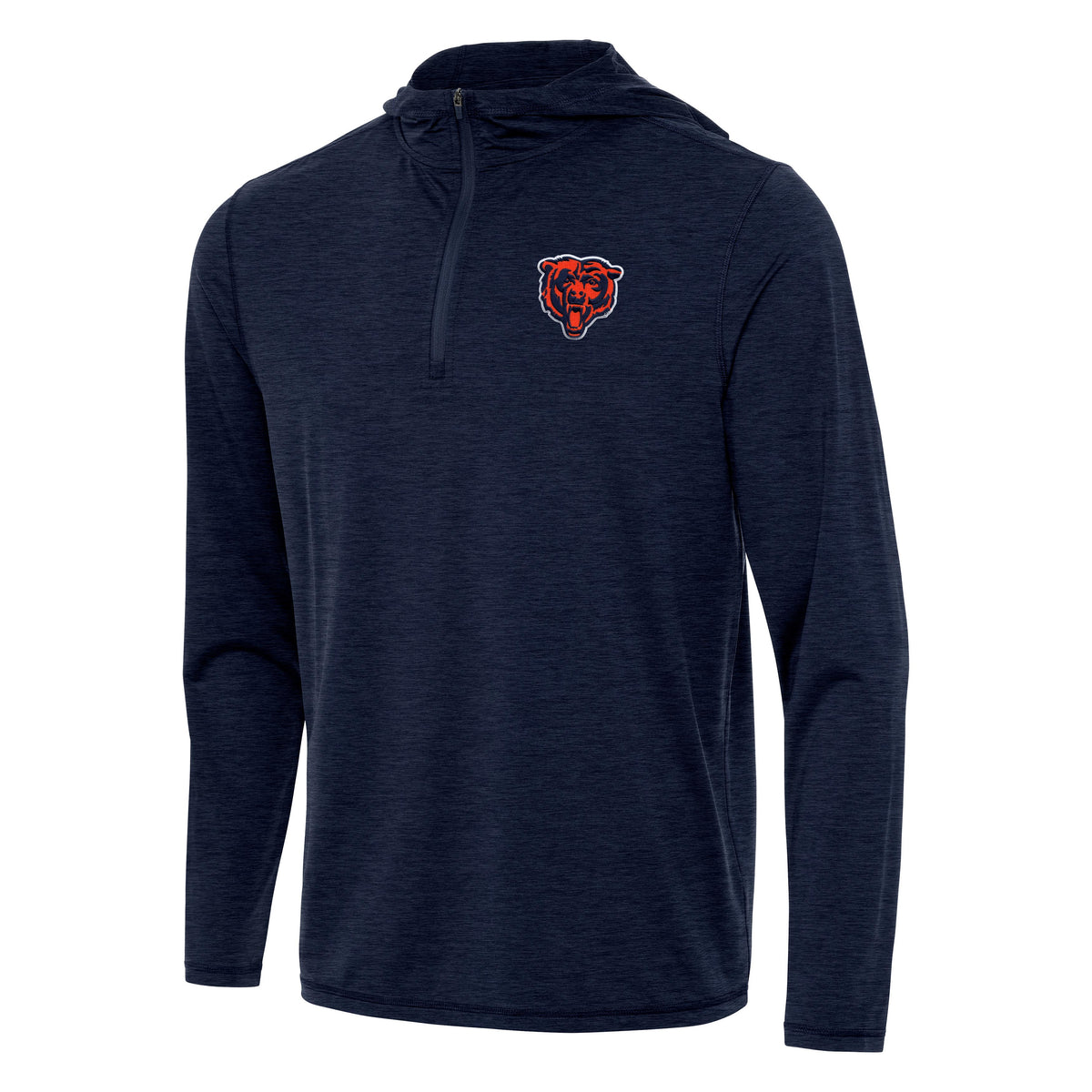 Chicago Bears Antigua Navy Heather 1/4 Zip Tidy Pullover Hoodie