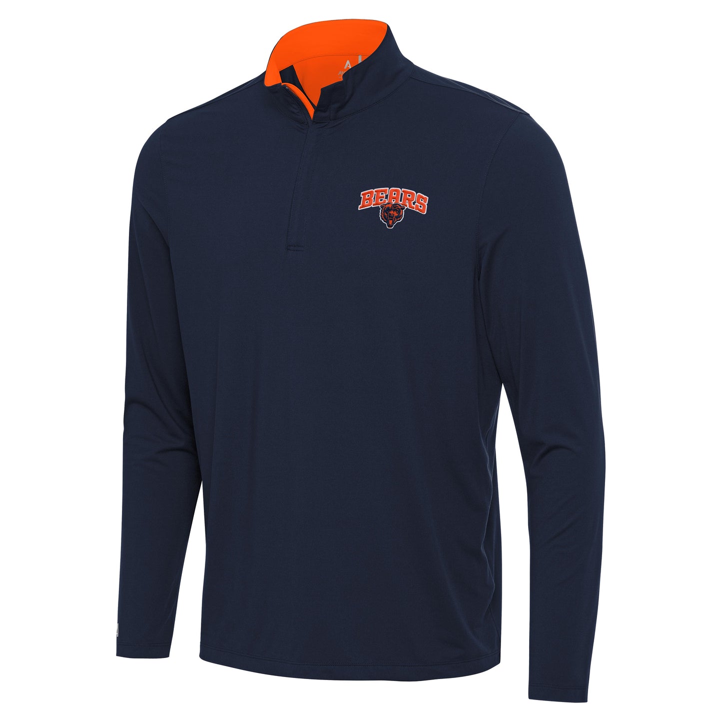 Chicago Bears Antigua Navy/Mango Content 1/4 Zip Pullover