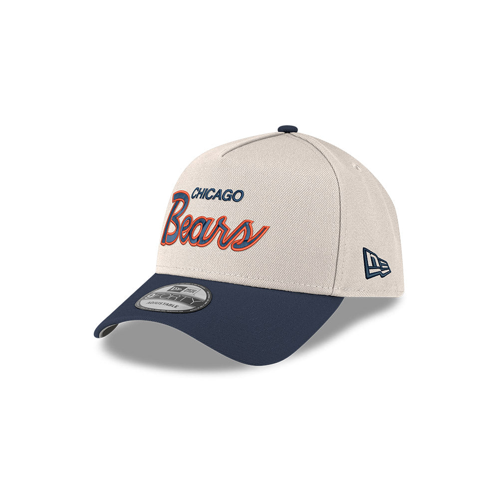 Chicago Bears Chrome/Black Script New Era 9FORTY A-Frame