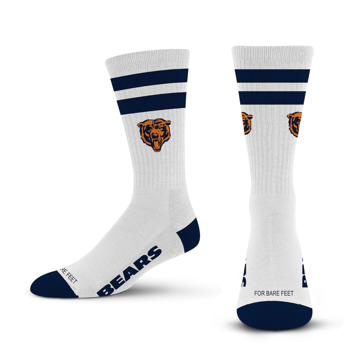 Chicago Bears Classic White Stripes Adult Socks