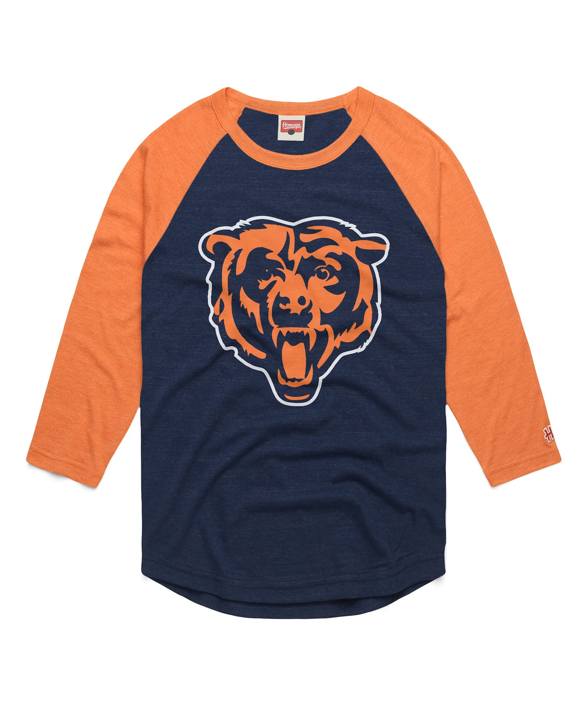 Chicago Bears Homage Colorblock Raglan 3/4 Sleeve Tee