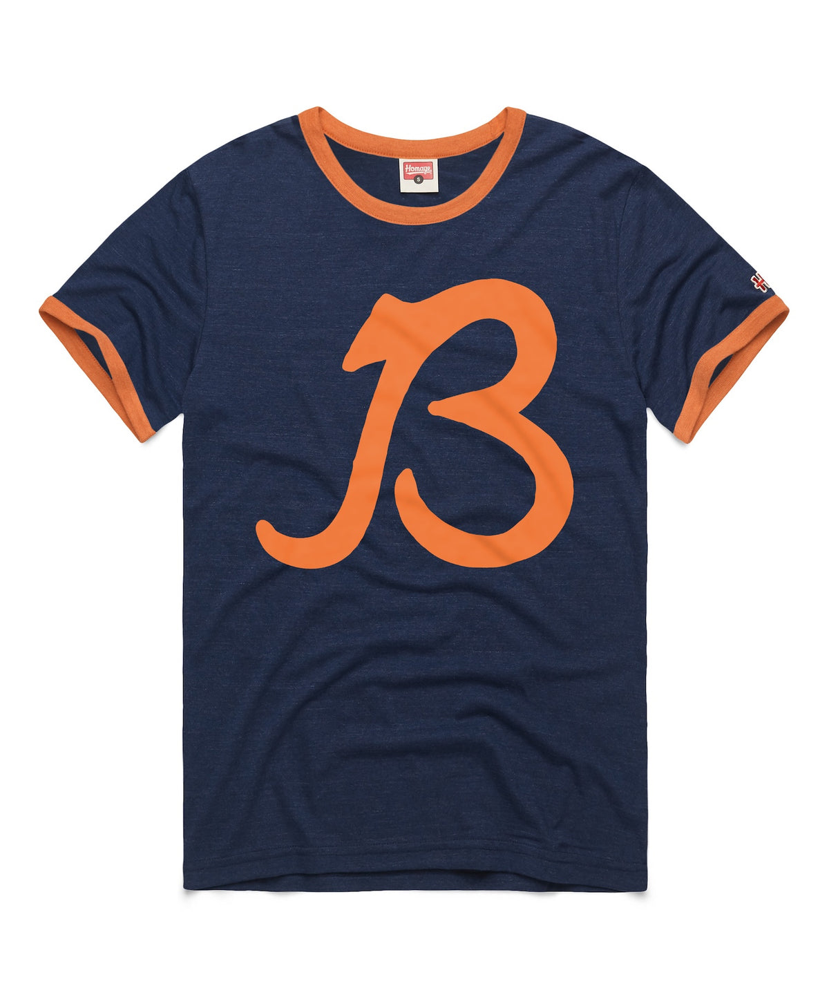 Chicago Bears Homage Colorblock Script B Ringer Tee