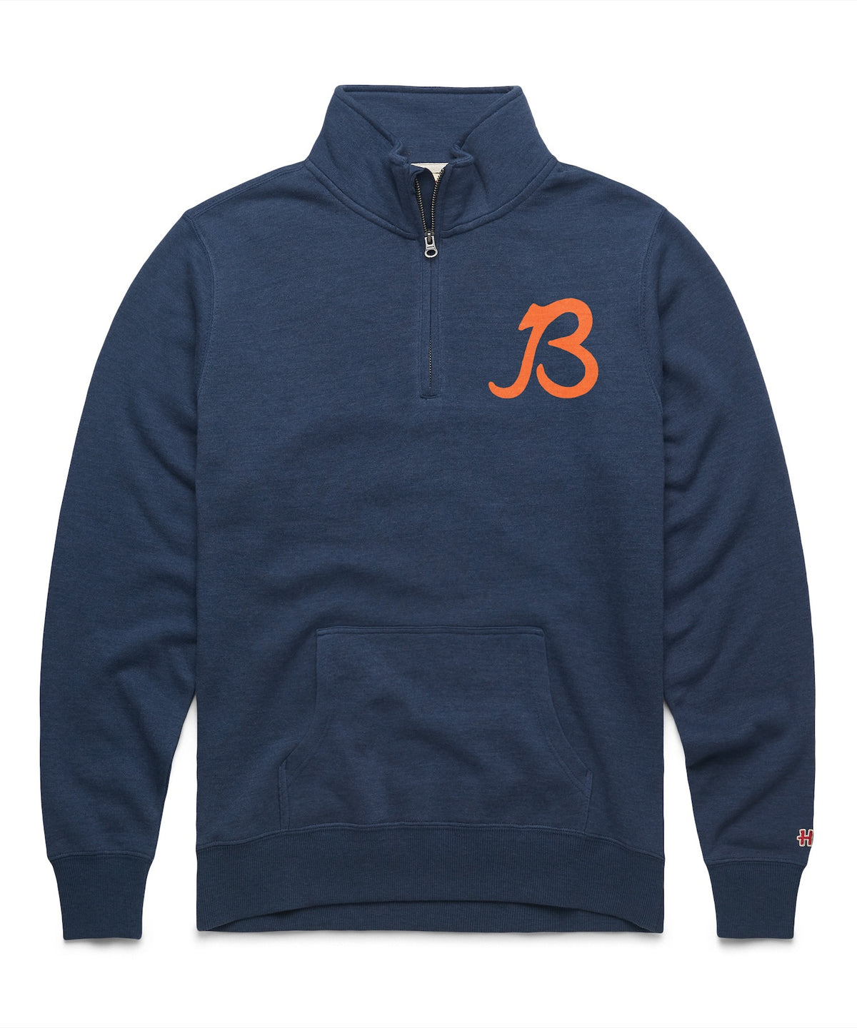 Chicago Bears Homage Navy 1/4 Zip Script B Crewneck Sweatshirt
