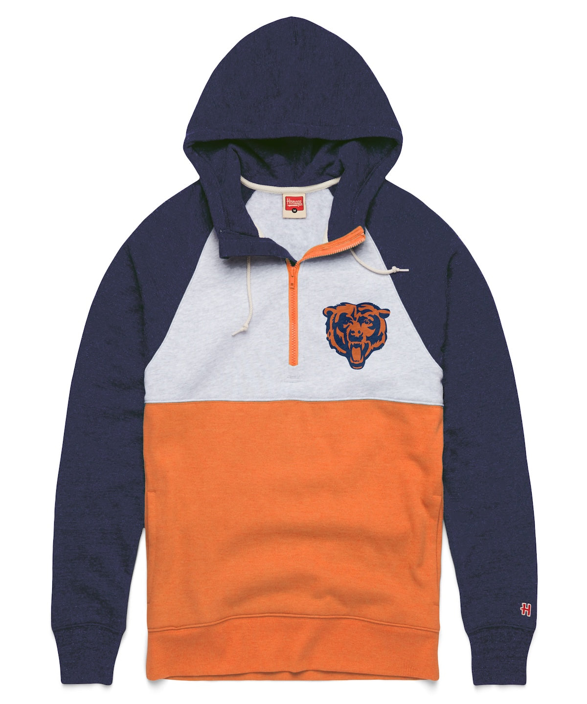 Chicago Bears Homage Tricolor Bear Head Power Zip Hoodie