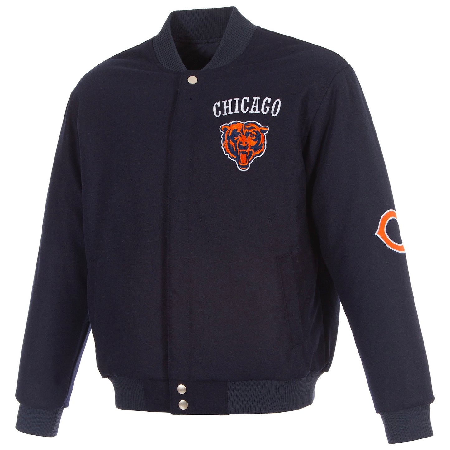 Chicago Bears JH Design Navy Reversible Full Zip Jacket
