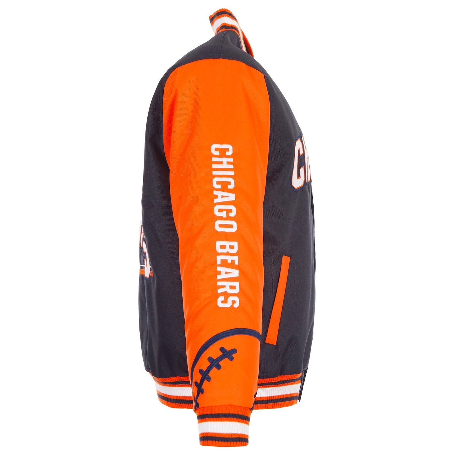 Chicago Bears JH Design Navy & Orange Button Up Jacket