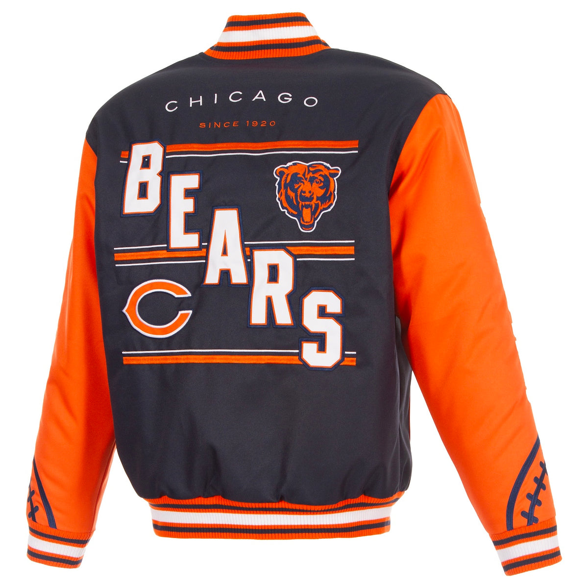 Chicago Bears JH Design Navy & Orange Button Up Jacket