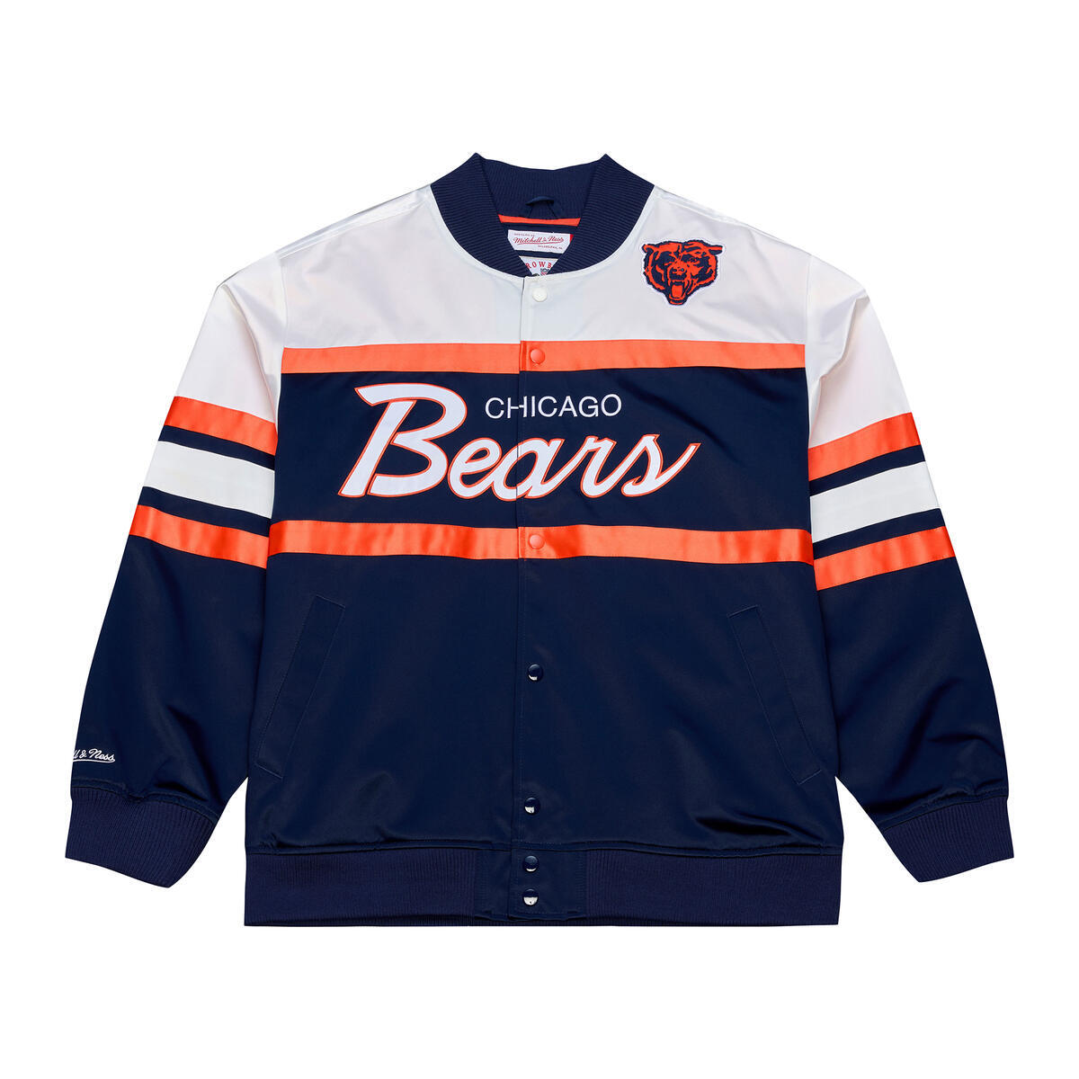 Chicago Bears Mitchell & Ness Head Coach Lightweight Button Up Satin Jacket
