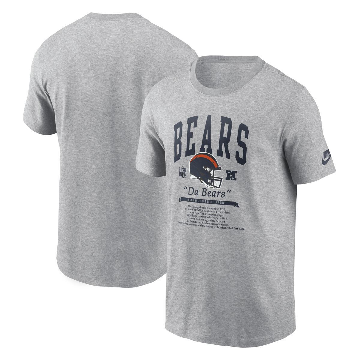 Chicago Bears NIke Men's Grey "Da Bears" Rewind T-Shirt