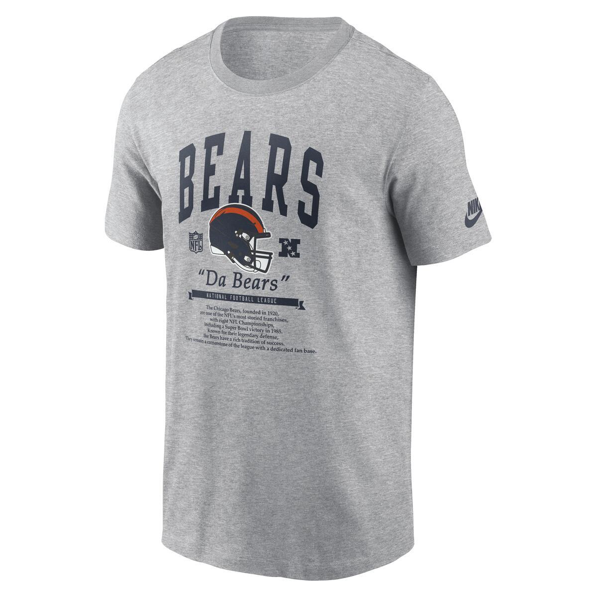 Chicago Bears NIke Men's Grey "Da Bears" Rewind T-Shirt