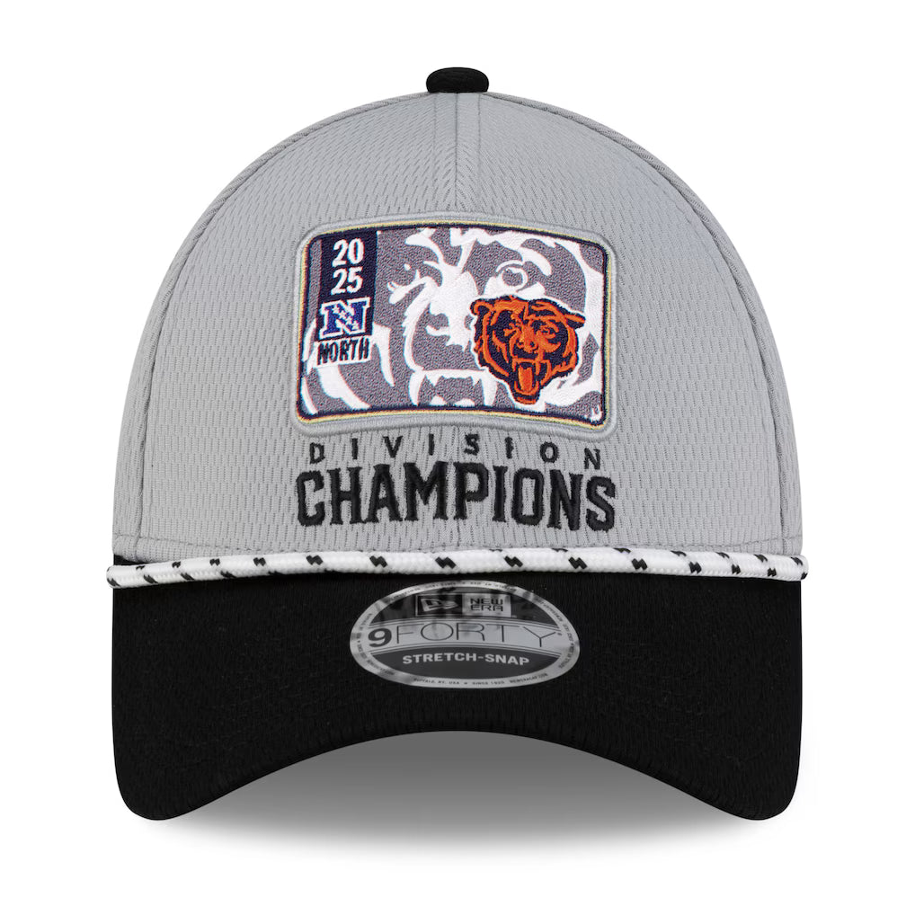 Chicago Bears New Era 2025 NFC North Division Champions Locker Room 9FORTY Adjustable Hat