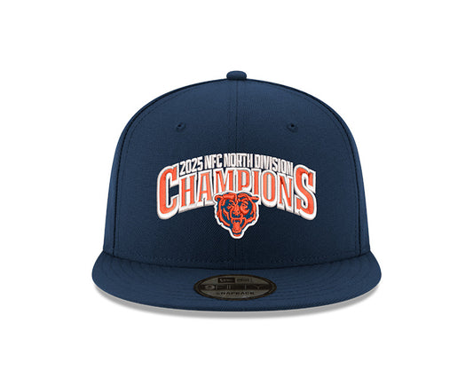 Chicago Bears New Era 2025 NFC North Division Champs Navy 9FIFTY Snapback Hat