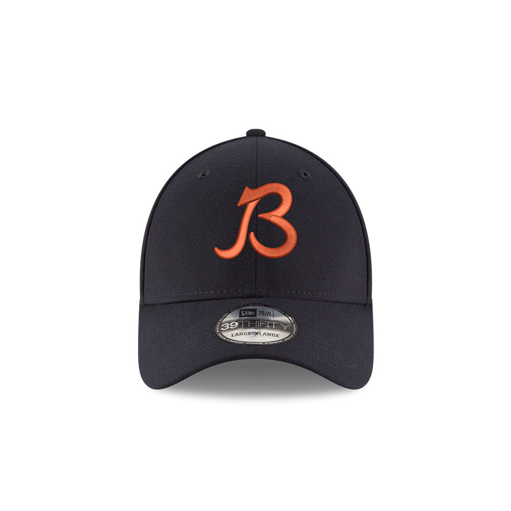 Chicago Bears New Era 39THIRTY Script B Navy Flex Fit Hat