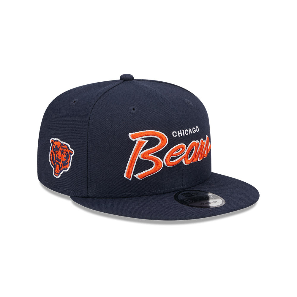 Chicago Bears New Era 9FIFTY EG Navy Script Snapback Hat