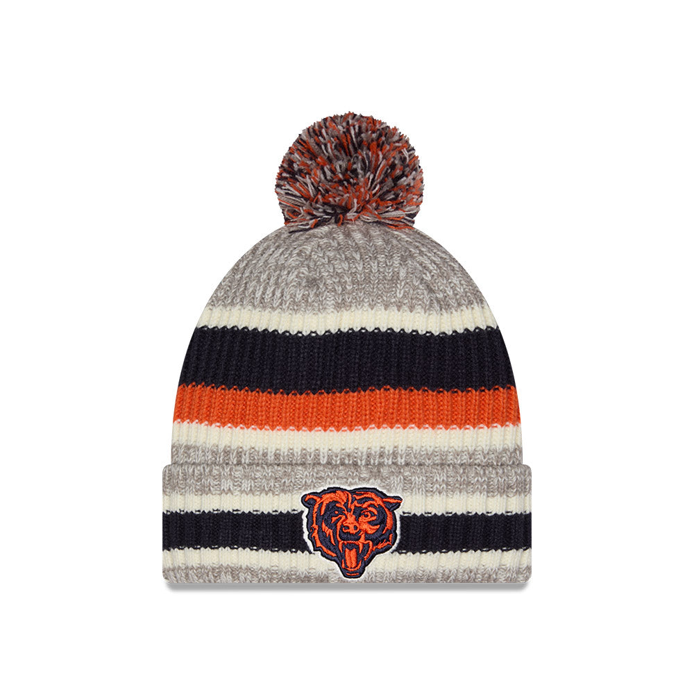 Chicago Bears New Era Bear Head Stripe Knit Beanie