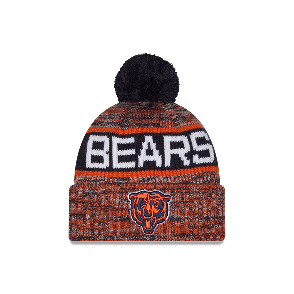 Chicago Bears New Era Bear Head Tri-Color Knit Beanie Hat