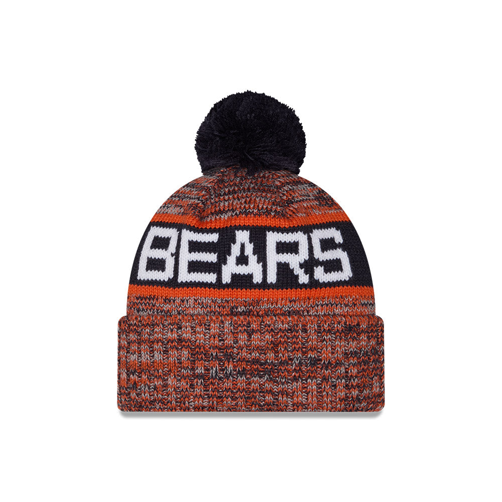Chicago Bears New Era Bear Head Tri-Color Knit Beanie Hat