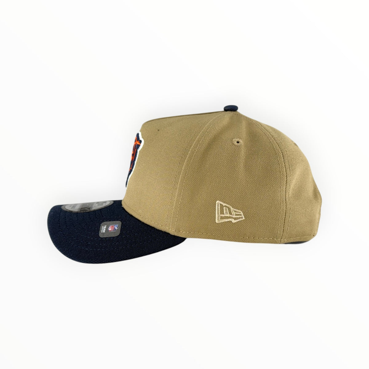 Chicago Bears New Era Khaki/Navy 9FORTY A-Frame Adjustable Hat
