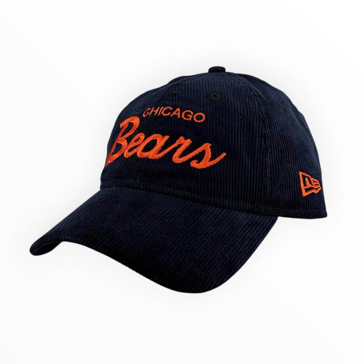 Chicago Bears New Era Navy Corduroy 9TWENTY Script Adjustable Hat
