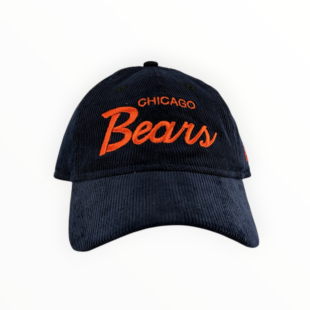 Chicago Bears New Era Navy Corduroy 9TWENTY Script Adjustable Hat