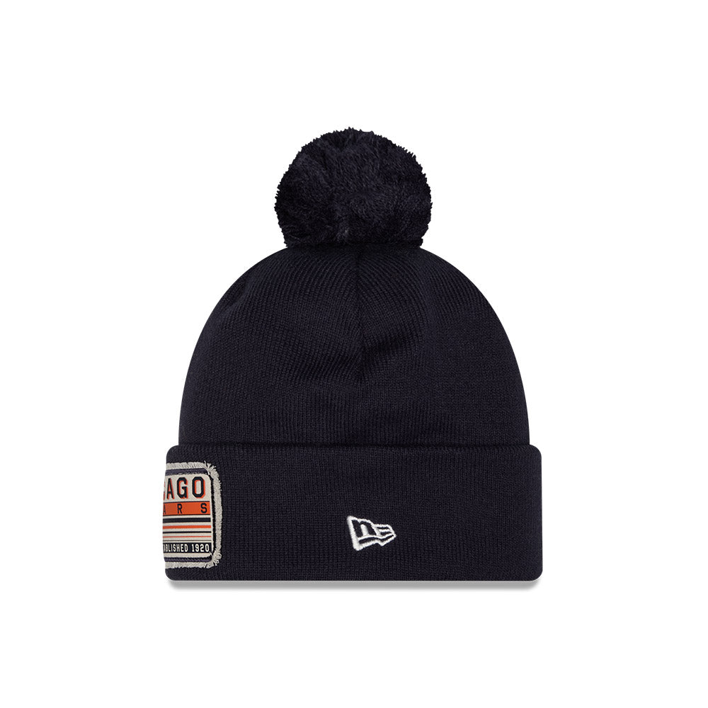 Chicago Bears New Era Navy Patch Knit Beanie