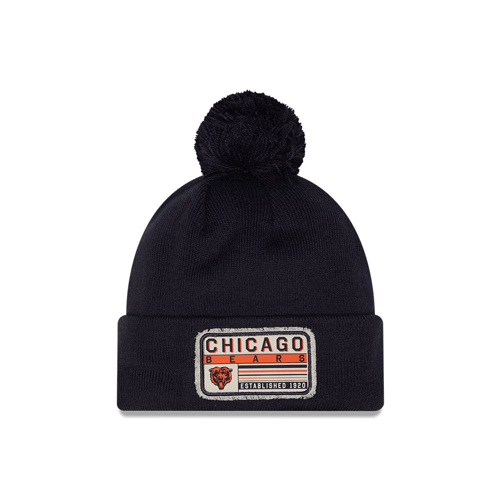 Chicago Bears New Era Navy Patch Knit Beanie