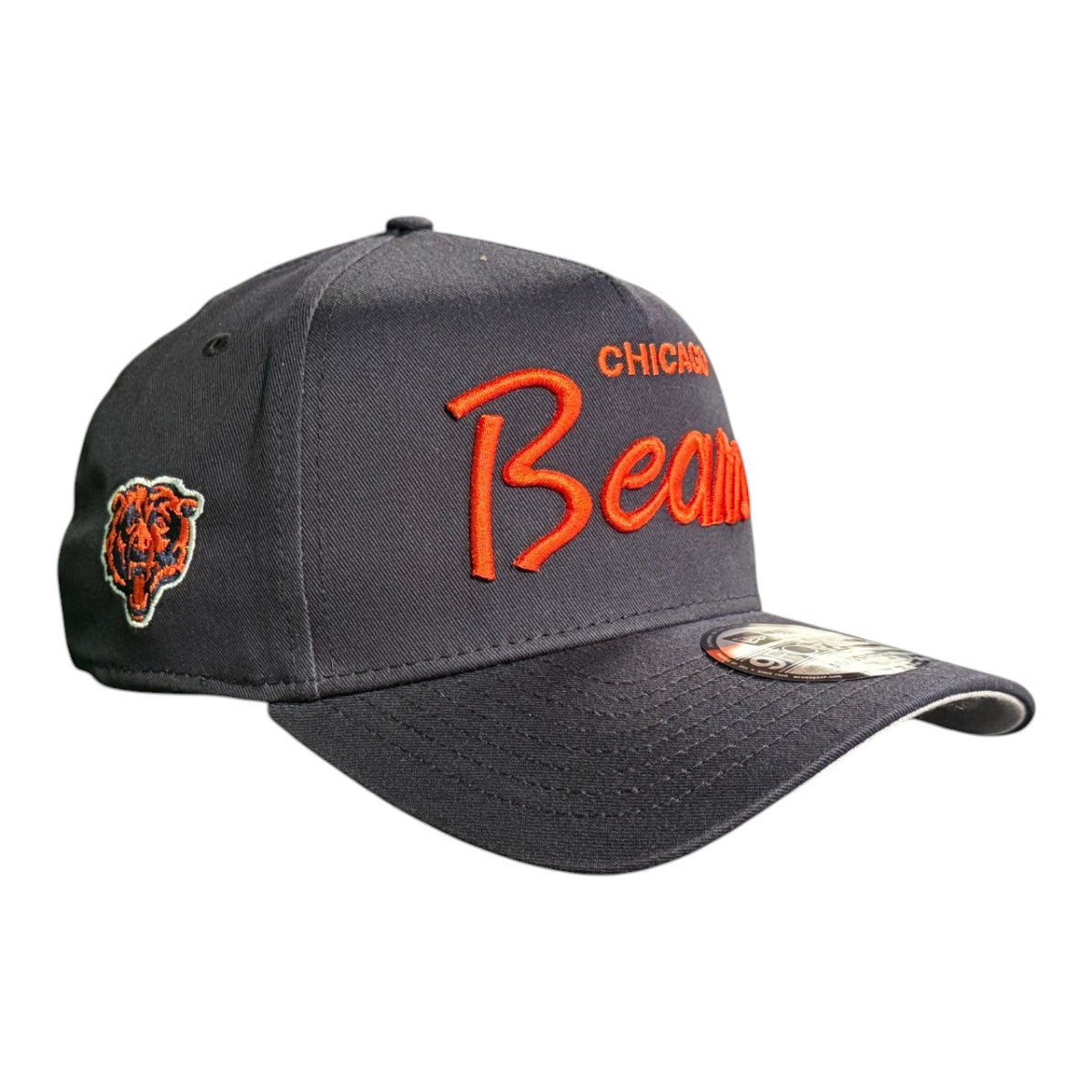 Chicago Bears New Era Navy Script 9FORTY A-Frame Adjustable Hat