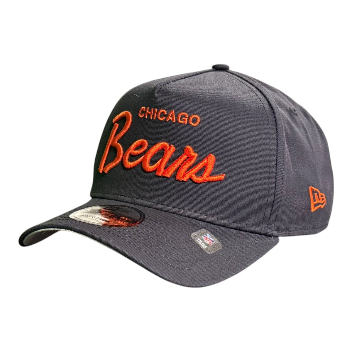 Chicago Bears New Era Navy Script 9FORTY A-Frame Adjustable Hat