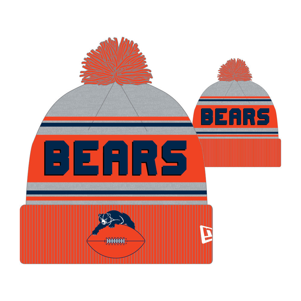 Chicago Bears New Era Orange Retro Logo Knit Beanie