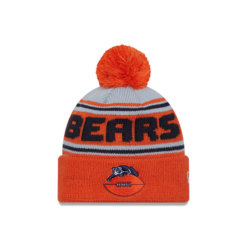 Chicago Bears New Era Orange Retro Logo Knit Beanie