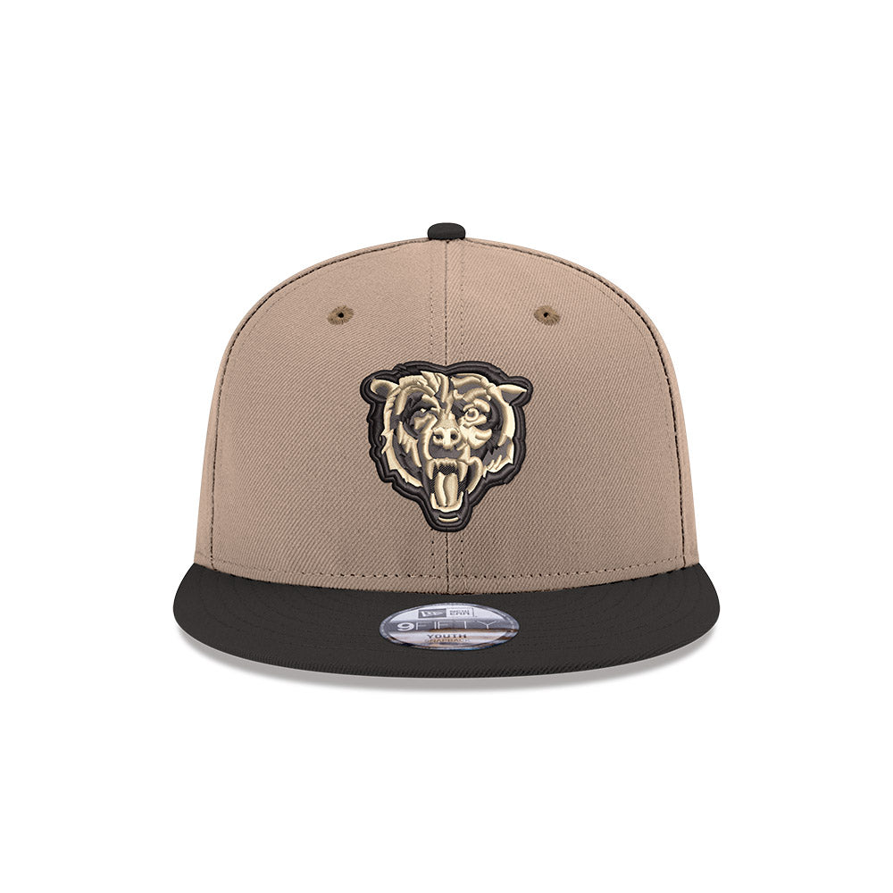 Chicago Bears New Era Youth Camel Black 9FIFTY Snapback Hat