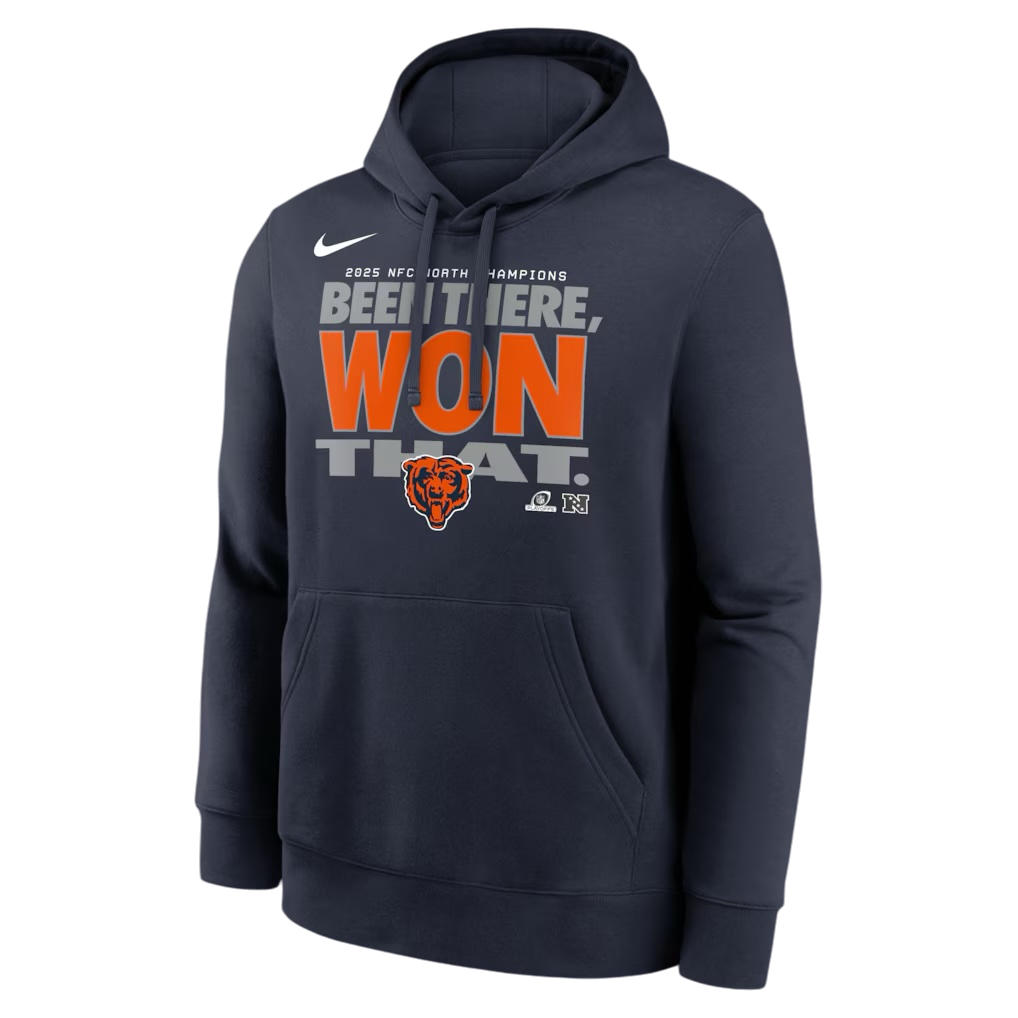 Chicago Bears Nike 2025 NFC North Division Champions Locker Room Hoodie
