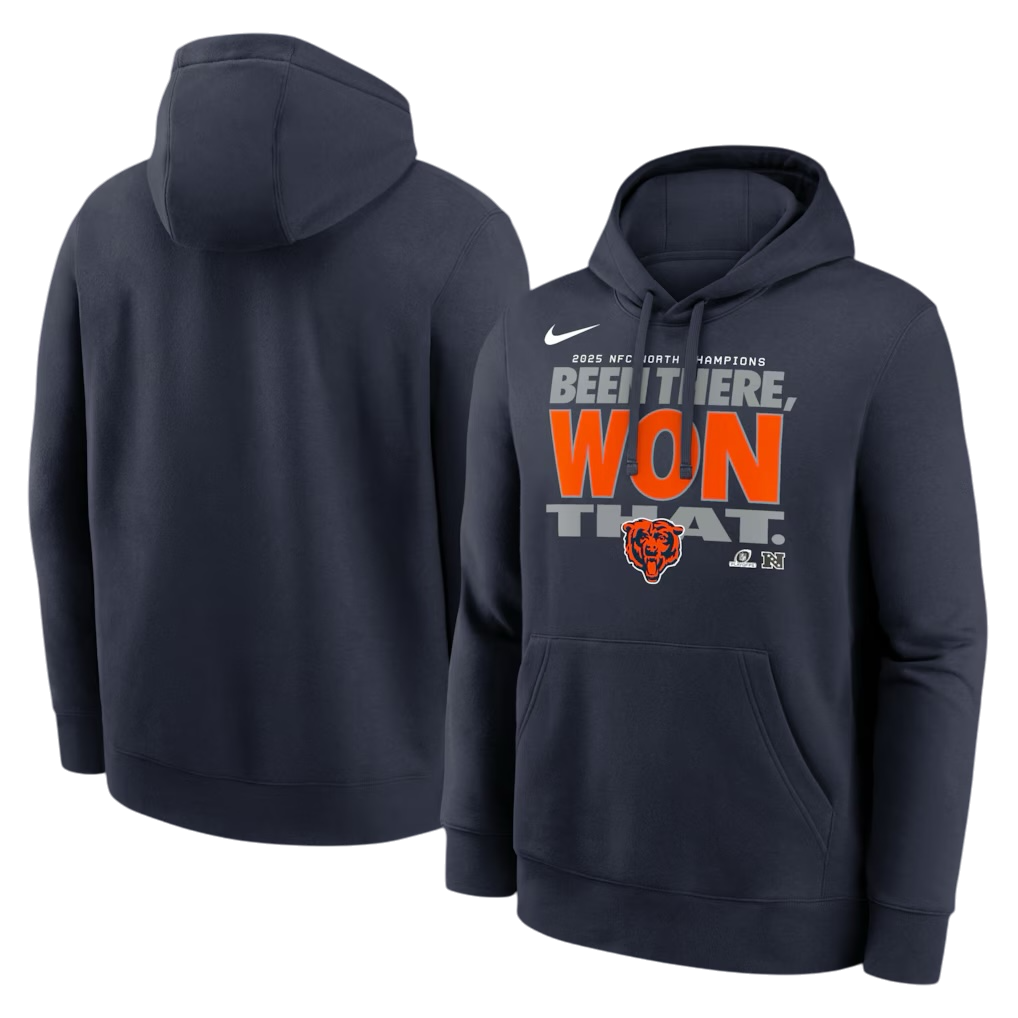 Chicago Bears Nike 2025 NFC North Division Champions Locker Room Hoodie