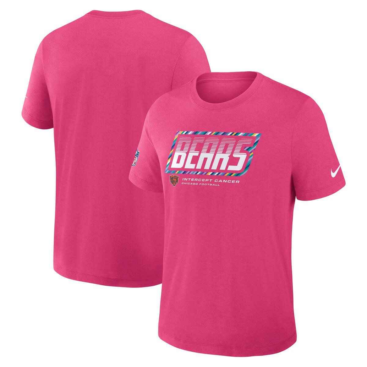 Chicago Bears Nike Men's Crucial Catch Pink T-Shirt