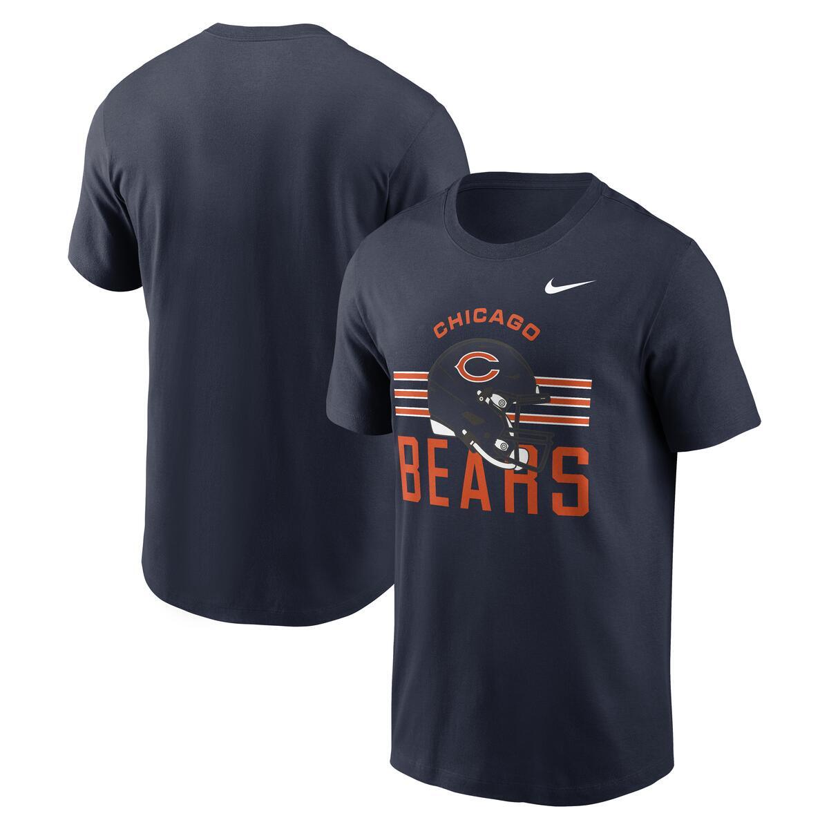 Chicago Bears Nike Men's Navy Essential Helmet T-Shirt