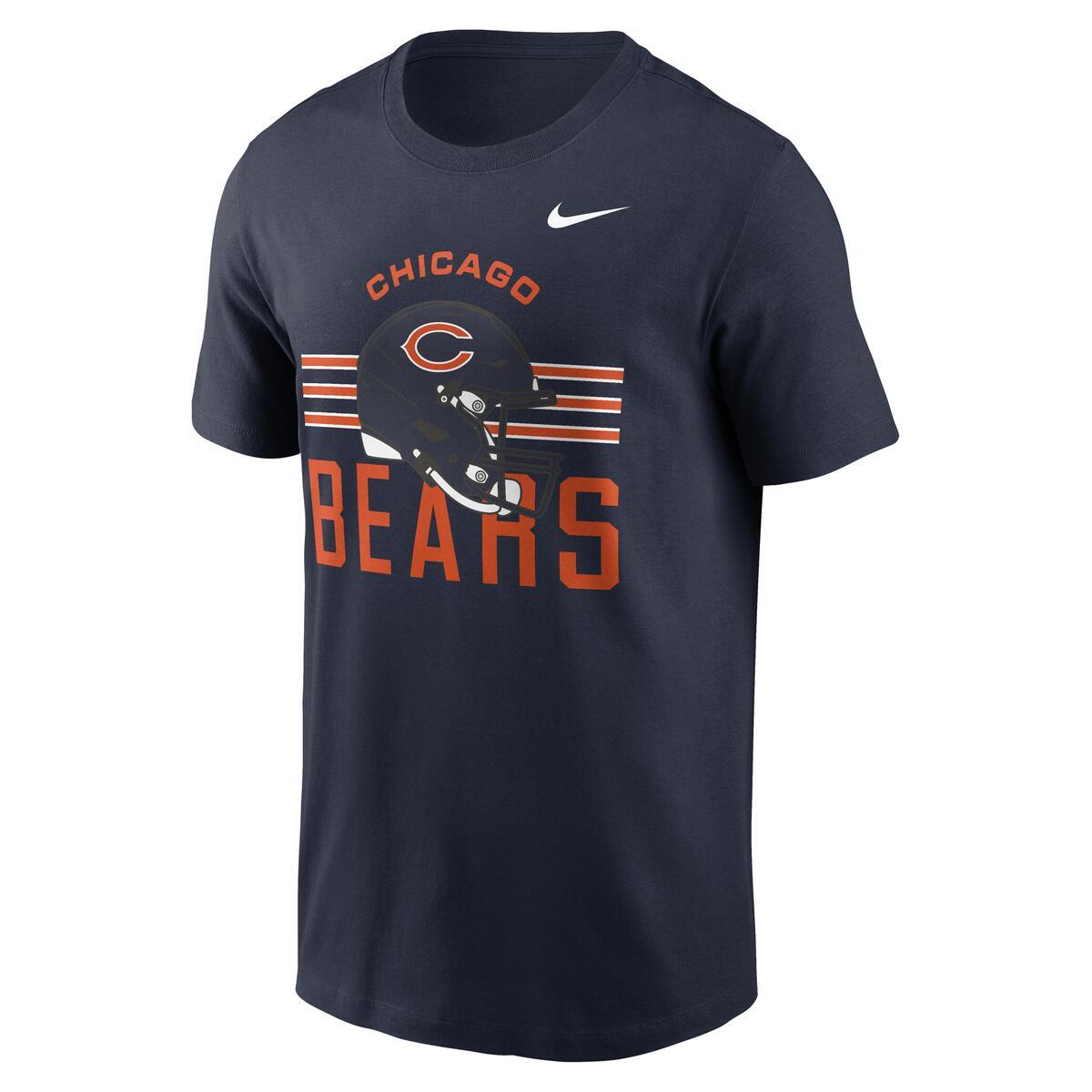 Chicago Bears Nike Men's Navy Essential Helmet T-Shirt