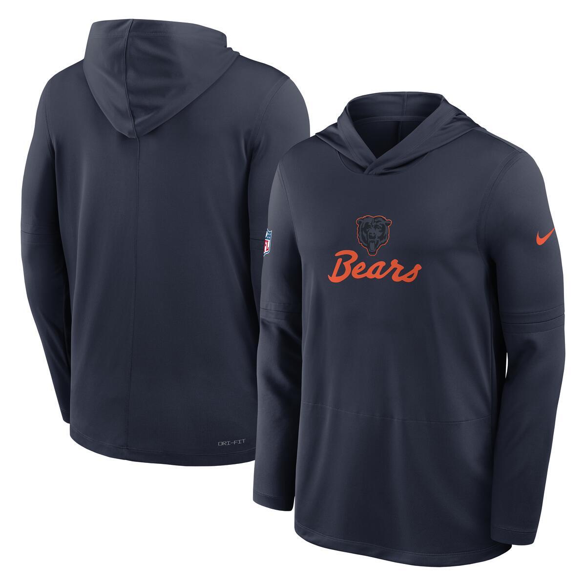 Chicago Bears Nike Men's Rivalry Sideline 2026 Lightweight Long Sleeve Hoodie