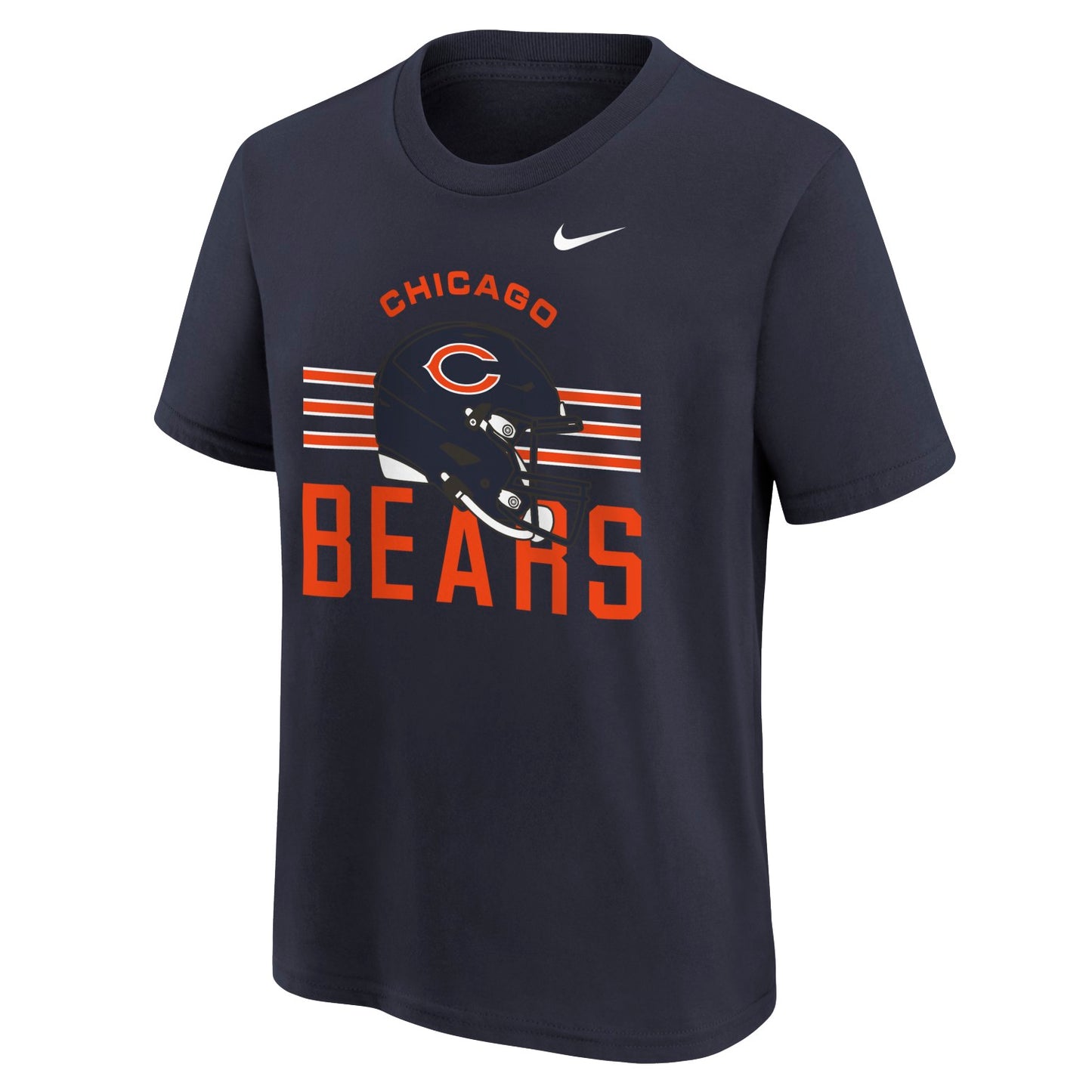 Chicago Bears Nike Youth Navy Stripe Helmet T-Shirt