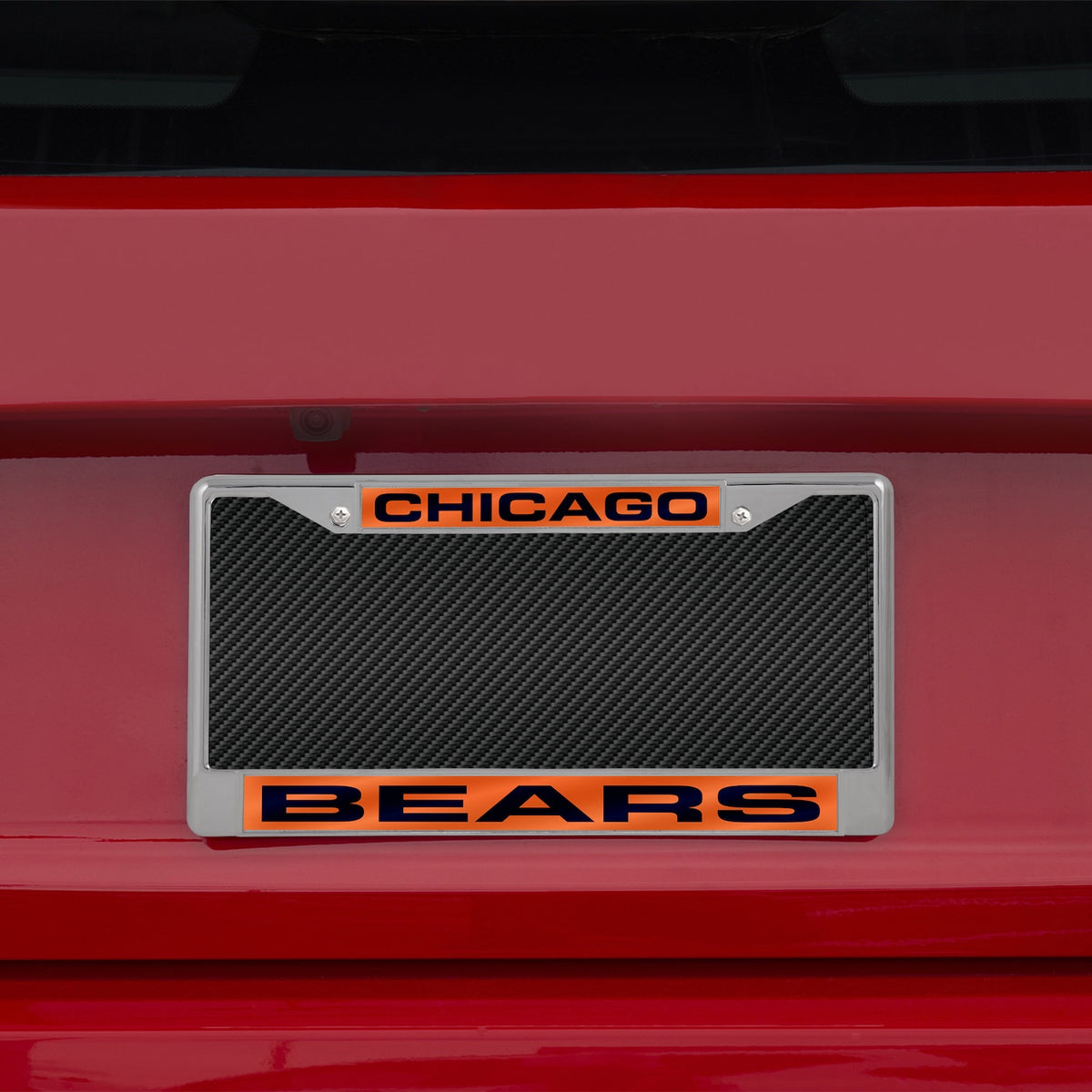 Chicago Bears Orange/Navy Laser Chrome License Plate Frame