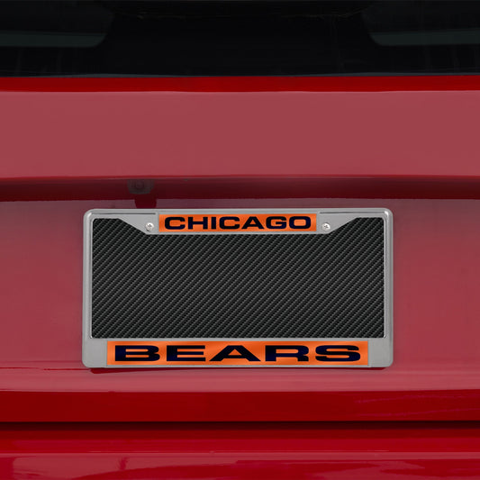 Chicago Bears Orange/Navy Laser Chrome License Plate Frame