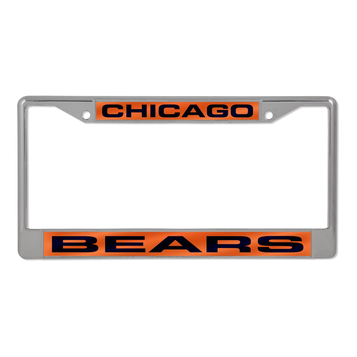 Chicago Bears Orange/Navy Laser Chrome License Plate Frame