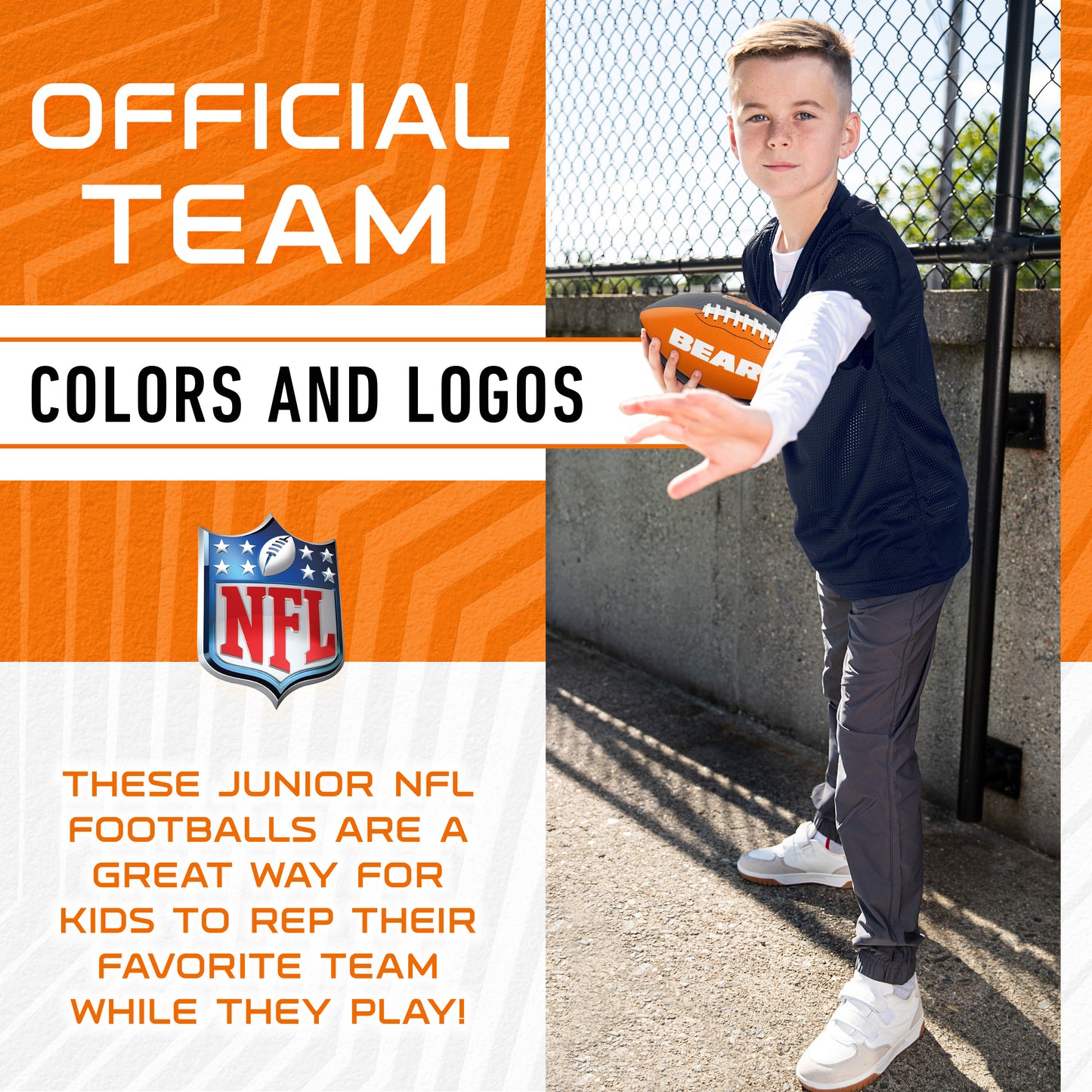 Chicago Bears Pinwheel Color Block Junior Size Football