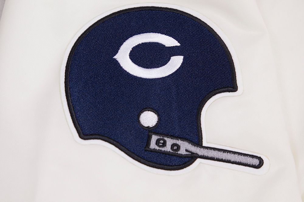 Chicago Bears Pro Standard Cream Retro Classic Satin Jacket