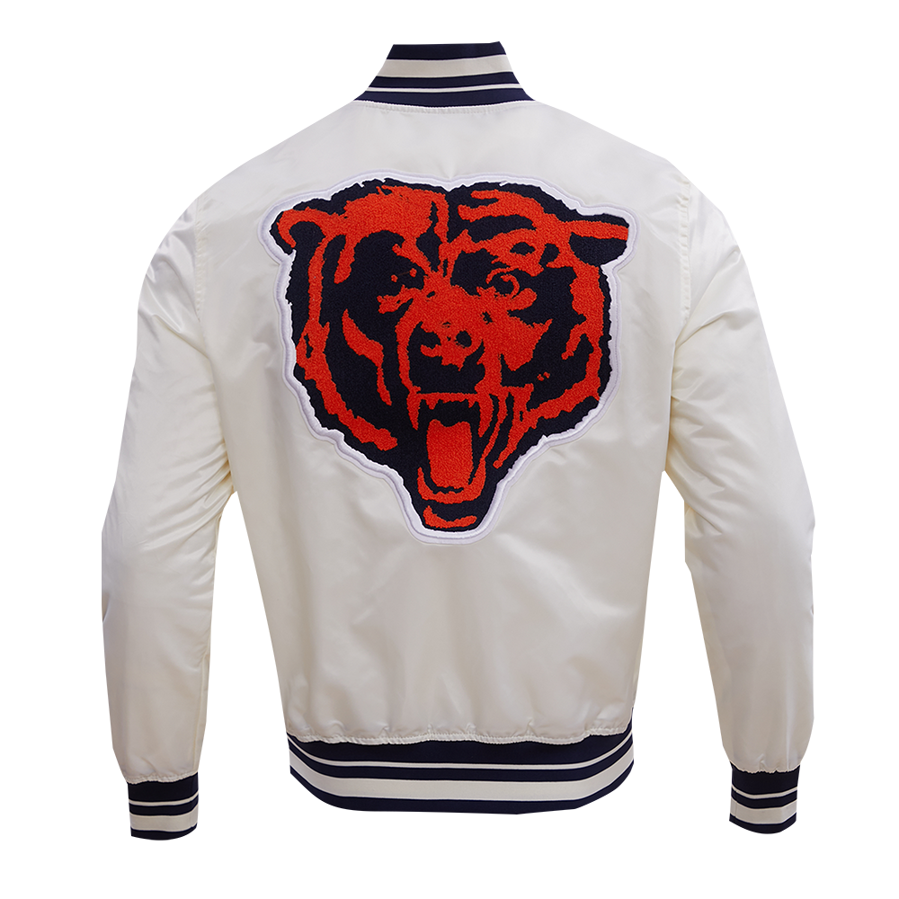 Chicago Bears Pro Standard Cream Retro Classic Satin Jacket