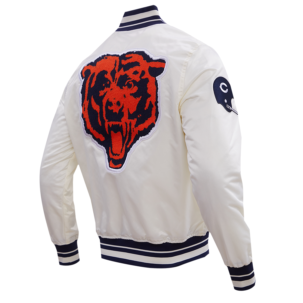 Chicago Bears Pro Standard Cream Retro Classic Satin Jacket