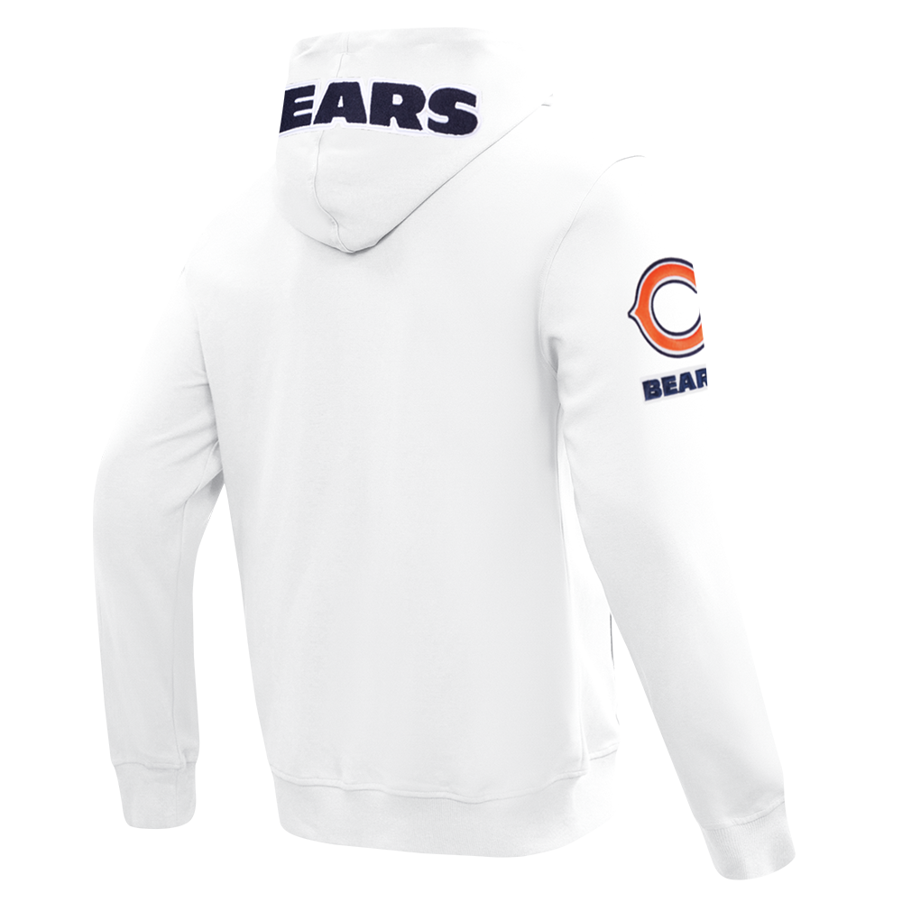 Chicago Bears Pro Standard Full Zip Chenille White Hoodie