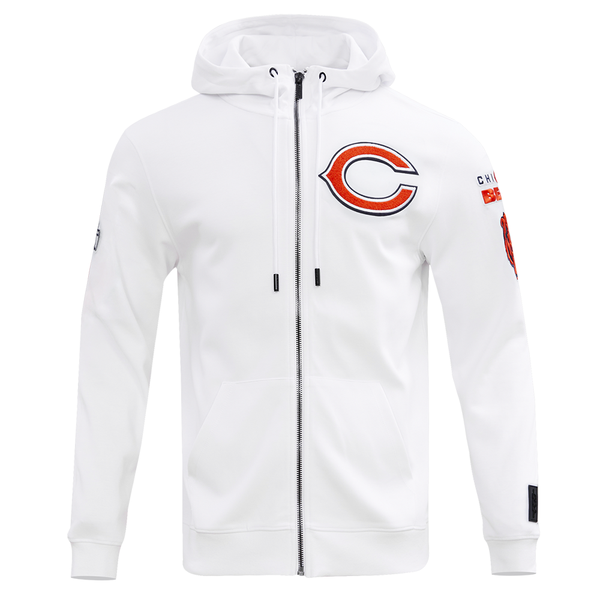 Chicago Bears Pro Standard Full Zip White Chenille Hoodie – Clark
