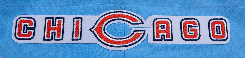 Chicago Bears Pro Standard Men's Full Zip Columbia Blue Hoodie Classic Chenille