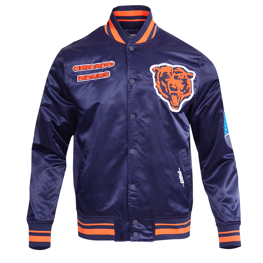 Chicago Bears Pro Standard Navy Retro Classic Satin Jacket – Clark Chicago Bears Pro Standard Navy Retro Classic Satin Jacket – Clark